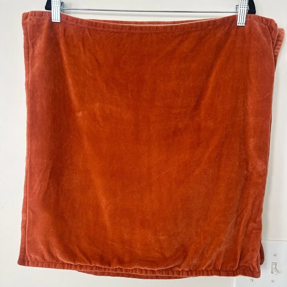 Threshold Crushed Velvet Rust Pillows Covers (2) 20”x20”